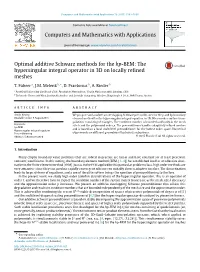Optimal Additive Schwarz Methods for the Hp-BEM: the Hypersingular Integral Operator in 3D on Locally Refined Meshes