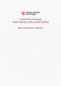 Past Match-Ups & Game Notes