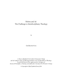 Robots and AI: the Challenge to Interdisciplinary Theology