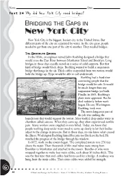 Text 24 Why Did New York City Need Bridges? Name Date