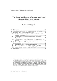 The Status and Future of International Law After the Libya Intervention