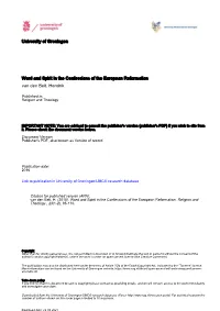 University of Groningen Word and Spirit in the Confessions of The