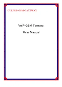 Voip GSM Terminal User Manual