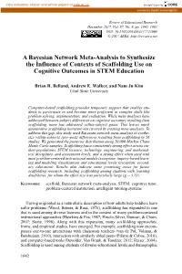 A Bayesian Network Meta-Analysis to Synthesize the Influence of Contexts of Scaffolding Use on Cognitive Outcomes in STEM Education