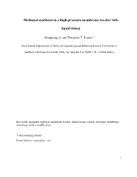 Methanol Synthesis in a High-Pressure Membrane Reactor With