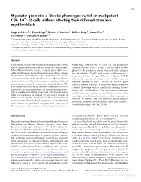 Myostatin Promotes a Fibrotic Phenotypic Switch in Multipotent C3H 10T1/2 Cells Without Affecting Their Differentiation Into