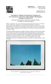 The Robert C. Morgan Conceptual Art Collection of Correspondence