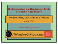 Understanding the Replication Crisis As a Base Rate Fallacy