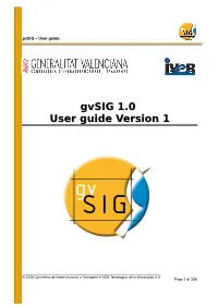 Gvsig 1.0 User Guide Version 1