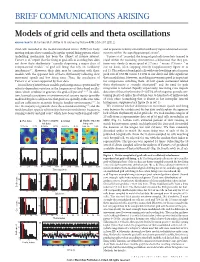 Models of Grid Cells and Theta Oscillations