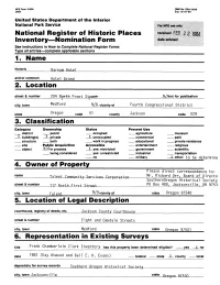 National Register of Historic Inventory—Nomination Form 1. Name 2
