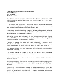 Penang Speaker Wants a Longer Q&A Session Malaysiakini.Com July