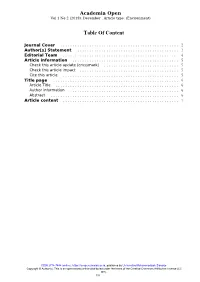 Table of Content