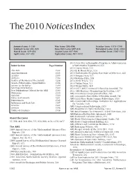 The 2010 Noticesindex