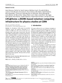 A BOINC-Based Volunteer Computing Infrastructure for Physics Studies At