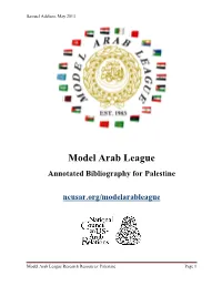 Annotated Bibliography for Palestine