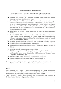 Curriculum Vitae of Milinda Banerjee Assistant Professor, Department Of