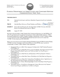 SY 2020-2021 FAQ for National School Lunch Program Meals