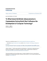 To What Extent Did British Advancements in Cryptanalysis During World War II Influence the Development of Computer Technology?
