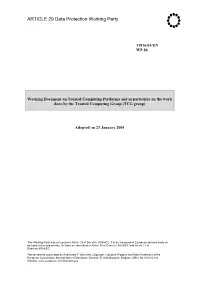 Working Document on Trusted Computing Platforms and in Particular on the Work Done by the Trusted Computing Group (TCG Group)