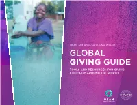 Global Giving Guide Tools and Resources for Giving Ethically Around the World Table of Contents