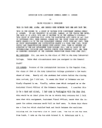 INTERVIEW with LIEUTENANT GENERAL HENRY S. AURAND BY