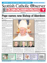 Pope Names New Bishop of Aberdeen � Dom Hugh Gilbert, Abbot of Pluscarden, Will Succeed Bishop Peter Moran in Aberdeen Diocese