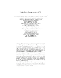 Rule Interchange on the Web