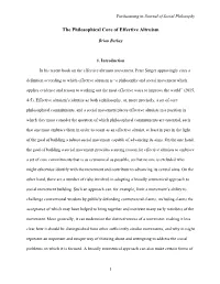 The Philosophical Core of Effective Altruism