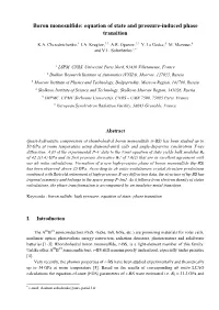 Boron Monosulfide: Equation of State and Pressure-Induced Phase Transition