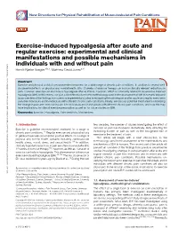 Exercise-Induced Hypoalgesia After Acute and Regular Exercise