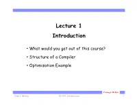 Lecture 1 Introduction