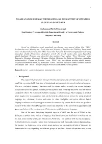1 Polari Anaysis Based on the Meaning and the Context Of