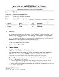 Bill Analysis and Fiscal Impact Statement