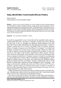 Italy, World War II and South African Poetry