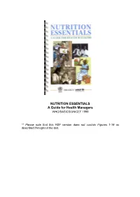 NUTRITION ESSENTIALS a Guide for Health Managers WHO/BASICS/UNICEF 1999