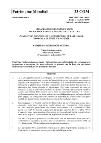 Patrimoine Mondial 23 COM