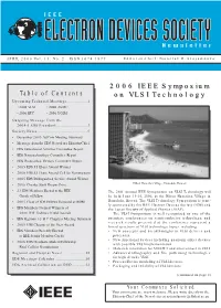 Table of Contents 2006 IEEE Symposium on VLSI Technology