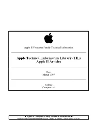 (TIL) Apple II Articles