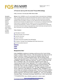 A Personal Journey with Grounded Theory Methodology Biographical Note1