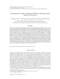 An Approach for Failure Recognition in IP-Based Industrial Control Networks and Systems