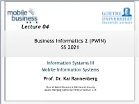 Business Informatics 2 (PWIN) SS 2021 Lecture 04