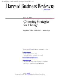 Choosing Strategies for Change