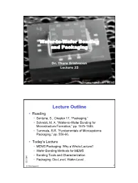 Lecture 24 Wafer Bonding and Packaging