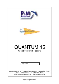 QUANTUM 15 Operator‘S Manual - Issue 10