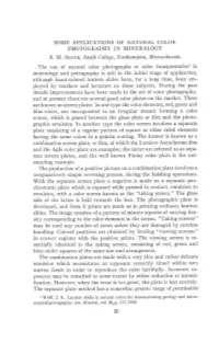 Some Applications of Natural Color Photography in Mineralogy B