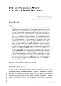 The 'Young Muslim Man' in Australian Public Discourse
