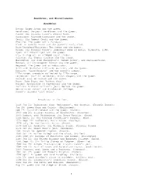 Anecdotes, and Miscellaneous