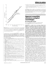 Apparent Competition Structures Ecological Assemblages