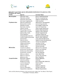 Appendix 3. List of Bats Species with Potential Distribution in The